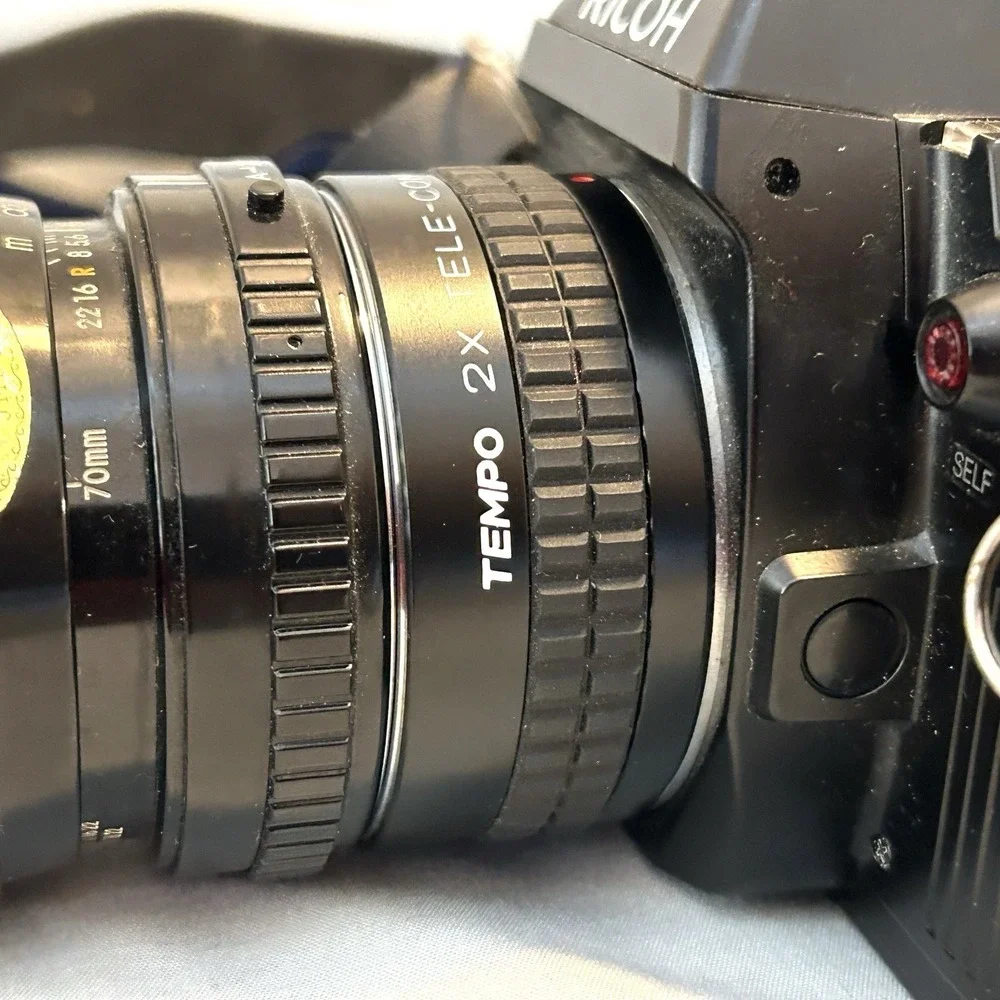 Ricoh KR-30SP 35mm SLR Film Camera Sigma 35-70mm Lens Converter Filter + WORKS